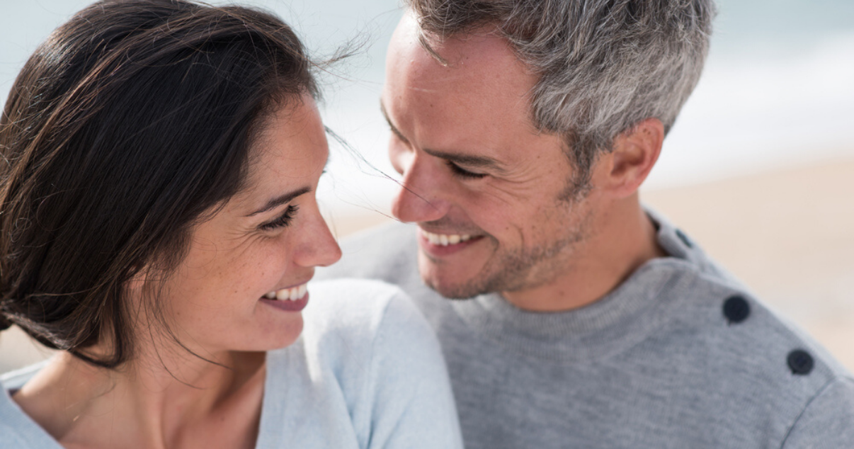 Middle aged couple using hair systems every day