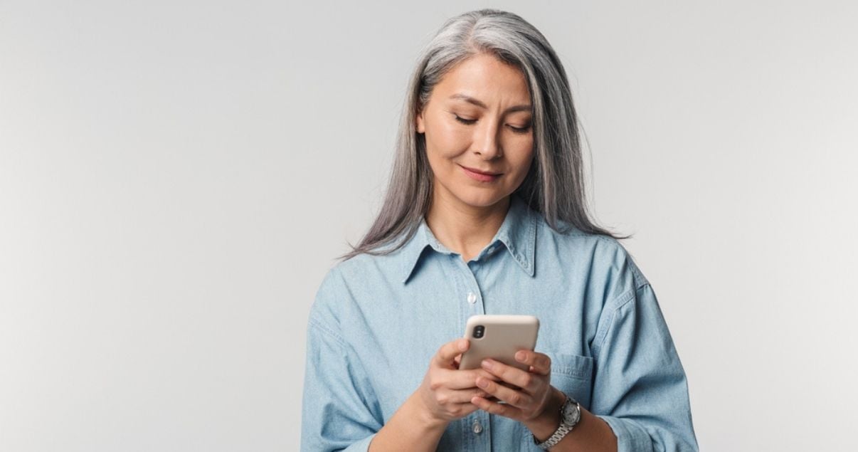 Mature woman wearing best hair system