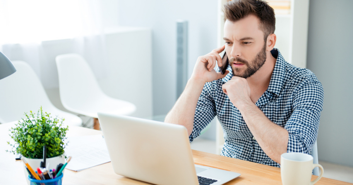 Man calling Advent Hair offices about their custom hairpiece (1)