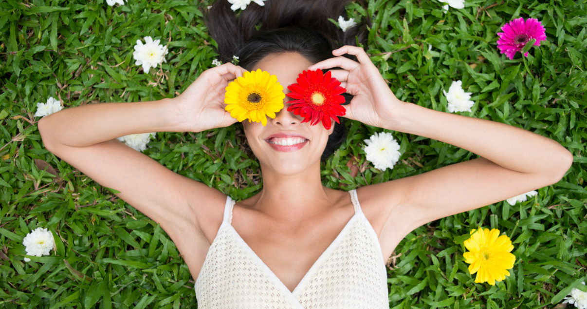 Woman enjoying their hair pieces in the spring (1)