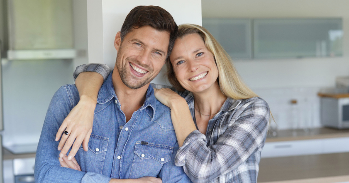 Young couple enjoying their Hair System