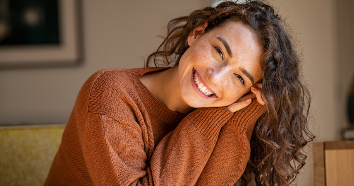 Woman enjoying her hair system