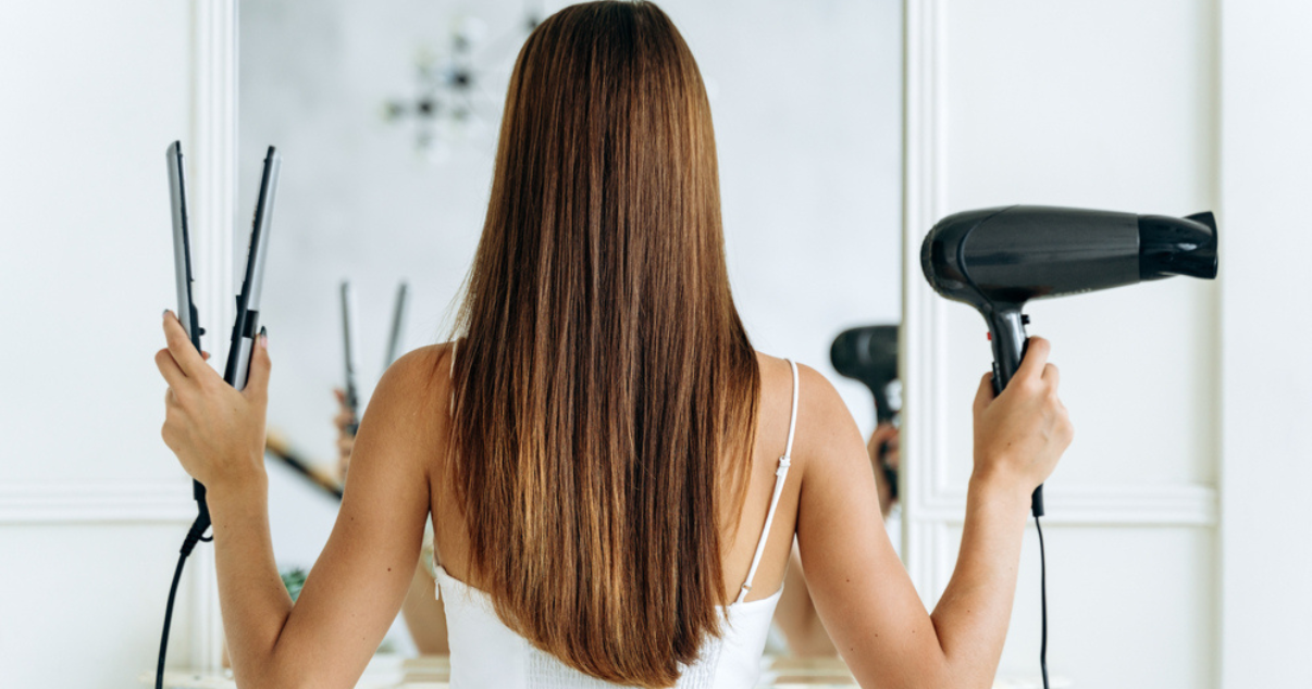 Woman with hair extensions